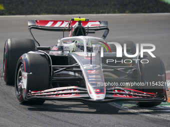 Nico Hulkenberg of Germany drives the (27) MoneyGram Haas F1 Team VF-24 Ferrari during the race of the Formula 1 Pirelli Gran Premio d'Itali...