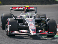 Nico Hulkenberg of Germany drives the (27) MoneyGram Haas F1 Team VF-24 Ferrari during the race of the Formula 1 Pirelli Gran Premio d'Itali...