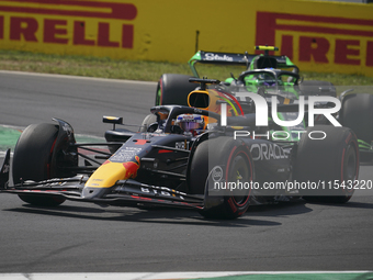 Max Verstappen of the Netherlands drives the Oracle Red Bull Racing RB20 Honda RBPT during the race of the Formula 1 Pirelli Gran Premio d'I...