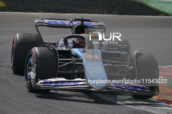 Esteban Ocon of France drives the (31) BWT Alpine F1 Team A524 Renault during the race of the Formula 1 Pirelli Gran Premio d'Italia 2024 in...