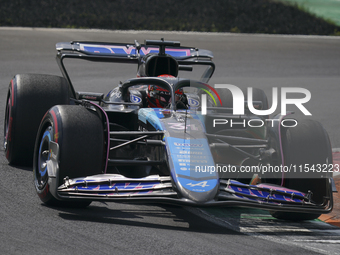 Esteban Ocon of France drives the (31) BWT Alpine F1 Team A524 Renault during the race of the Formula 1 Pirelli Gran Premio d'Italia 2024 in...