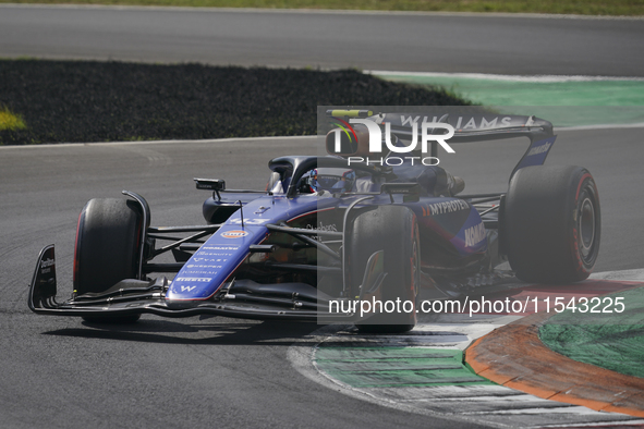 Franco Colapinto of Argentina drives the (43) Williams Racing FW46 Mercedes during the race of the Formula 1 Pirelli Gran Premio d'Italia 20...