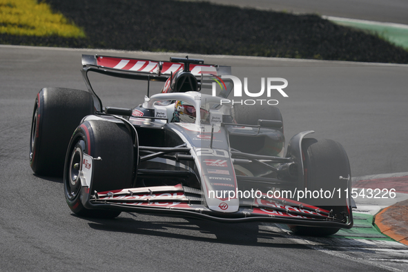 Kevin Magnussen of Denmark drives the (20) MoneyGram Haas F1 Team VF-24 Ferrari during the race of the Formula 1 Pirelli Gran Premio d'Itali...