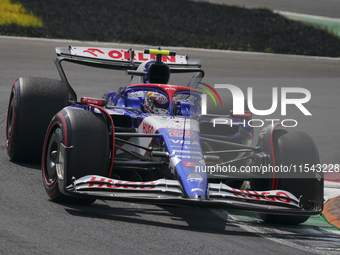 Yuki Tsunoda of Japan drives the (22) Visa Cash app RB VCARB01 Honda RBPT during the race of the Formula 1 Pirelli Gran Premio d'Italia 2024...