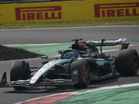 George Russell of the UK drives the (63) Mercedes-AMG Petronas F1 Team F1 W15 E Performance Mercedes during the race of the Formula 1 Pirell...