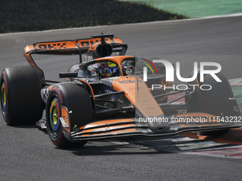 Oscar Piastri of Australia drives the (81) McLaren F1 Team MCL38 Mercedes during the race of the Formula 1 Pirelli Gran Premio d'Italia 2024...