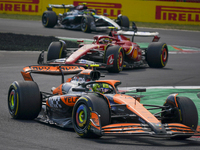 Lando Norris of the UK drives the (4) McLaren F1 Team MCL38 Mercedes during the race of the Formula 1 Pirelli Gran Premio d'Italia 2024 in M...