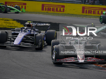 Nico Hulkenberg of Germany drives the (27) MoneyGram Haas F1 Team VF-24 Ferrari during the race of the Formula 1 Pirelli Gran Premio d'Itali...