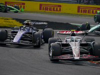 Nico Hulkenberg of Germany drives the (27) MoneyGram Haas F1 Team VF-24 Ferrari during the race of the Formula 1 Pirelli Gran Premio d'Itali...