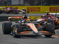 Oscar Piastri of Australia drives the (81) McLaren F1 Team MCL38 Mercedes during the race of the Formula 1 Pirelli Gran Premio d'Italia 2024...