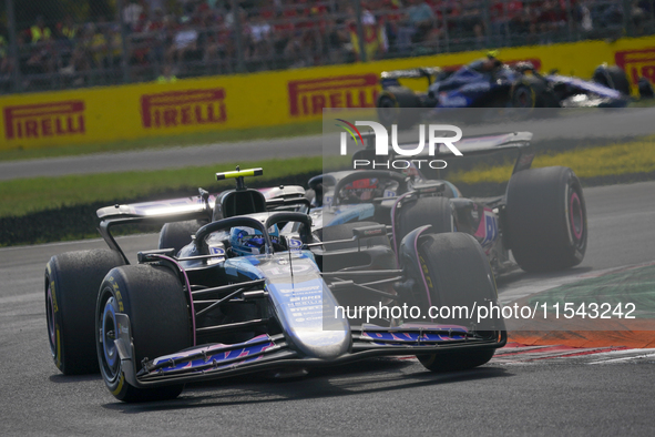 Pierre Gasly of France drives the (10) BWT Alpine F1 Team A524 Renault during the race of the Formula 1 Pirelli Gran Premio d'Italia 2024 in...