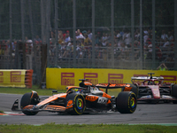 Oscar Piastri of Australia drives the (81) McLaren F1 Team MCL38 Mercedes during the race of the Formula 1 Pirelli Gran Premio d'Italia 2024...