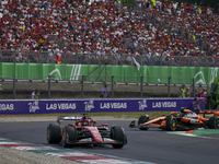 Charles Leclerc of Monaco drives the (16) Scuderia Ferrari SF-24 Ferrari during the race of the Formula 1 Pirelli Gran Premio d'Italia 2024...