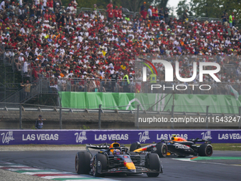 Max Verstappen of the Netherlands drives the Oracle Red Bull Racing RB20 Honda RBPT during the race of the Formula 1 Pirelli Gran Premio d'I...