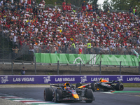 Max Verstappen of the Netherlands drives the Oracle Red Bull Racing RB20 Honda RBPT during the race of the Formula 1 Pirelli Gran Premio d'I...