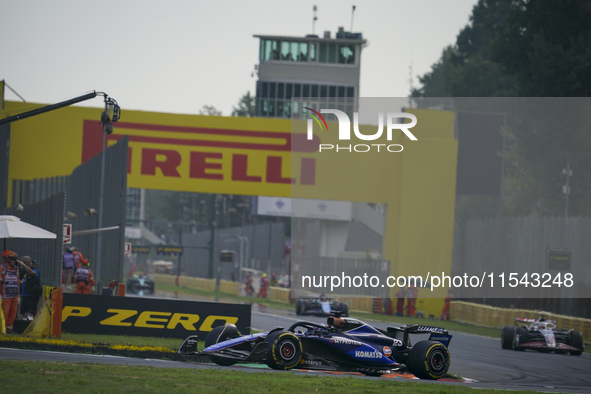 Alexander Albon of Thailand drives the (23) Williams Racing FW46 Mercedes during the race of the Formula 1 Pirelli Gran Premio d'Italia 2024...