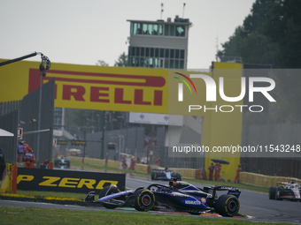 Alexander Albon of Thailand drives the (23) Williams Racing FW46 Mercedes during the race of the Formula 1 Pirelli Gran Premio d'Italia 2024...