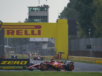 Charles Leclerc of Monaco drives the (16) Scuderia Ferrari SF-24 Ferrari during the race of the Formula 1 Pirelli Gran Premio d'Italia 2024...