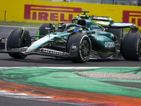 Fernando Alonso of Spain drives the (14) Aston Martin Aramco Cognizant F1 Team AMR24 Mercedes during the race of the Formula 1 Pirelli Gran...