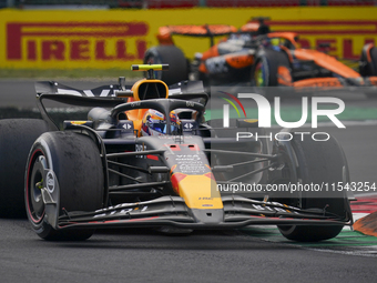 Sergio Perez of Mexico drives the (11) Oracle Red Bull Racing RB20 Honda RBPT during the race of the Formula 1 Pirelli Gran Premio d'Italia...