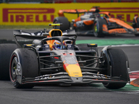 Sergio Perez of Mexico drives the (11) Oracle Red Bull Racing RB20 Honda RBPT during the race of the Formula 1 Pirelli Gran Premio d'Italia...