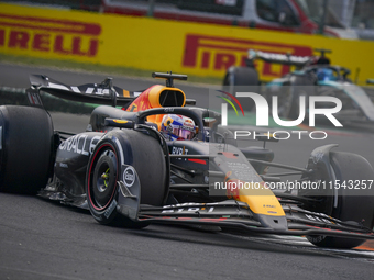 Max Verstappen of the Netherlands drives the Oracle Red Bull Racing RB20 Honda RBPT during the race of the Formula 1 Pirelli Gran Premio d'I...