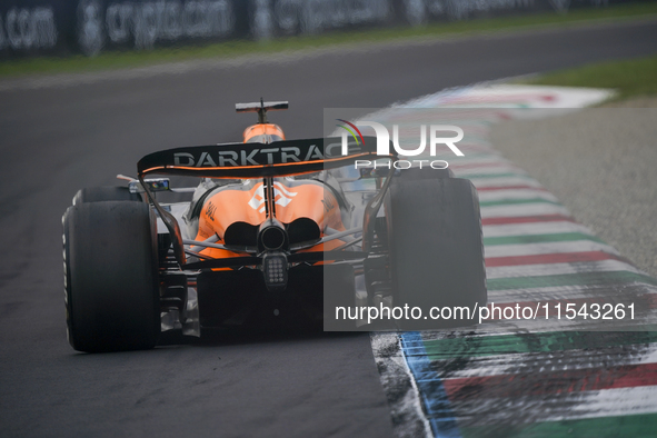 Oscar Piastri of Australia drives the (81) McLaren F1 Team MCL38 Mercedes during the race of the Formula 1 Pirelli Gran Premio d'Italia 2024...