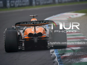 Oscar Piastri of Australia drives the (81) McLaren F1 Team MCL38 Mercedes during the race of the Formula 1 Pirelli Gran Premio d'Italia 2024...