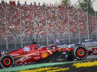 Charles Leclerc of Monaco drives the (16) Scuderia Ferrari SF-24 Ferrari during the race of the Formula 1 Pirelli Gran Premio d'Italia 2024...