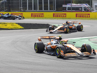 Lando Norris of the UK drives the (4) McLaren F1 Team MCL38 Mercedes during the race of the Formula 1 Pirelli Gran Premio d'Italia 2024 in M...