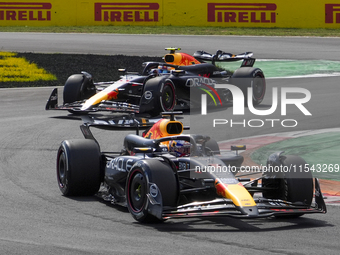 Max Verstappen of the Netherlands drives the Oracle Red Bull Racing RB20 Honda RBPT during the race of the Formula 1 Pirelli Gran Premio d'I...