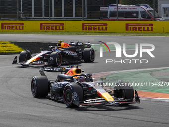 Max Verstappen of the Netherlands drives the Oracle Red Bull Racing RB20 Honda RBPT during the race of the Formula 1 Pirelli Gran Premio d'I...