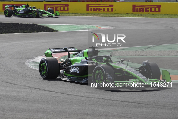 Valtteri Bottas of Finland drives the (77) Stake F1 Team Kick Sauber C44 Ferrari during the race of the Formula 1 Pirelli Gran Premio d'Ital...