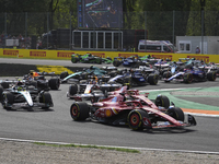 Charles Leclerc of Monaco drives the (16) Scuderia Ferrari SF-24 Ferrari during the race of the Formula 1 Pirelli Gran Premio d'Italia 2024...