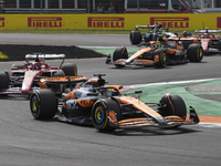 Oscar Piastri of Australia drives the (81) McLaren F1 Team MCL38 Mercedes during the race of the Formula 1 Pirelli Gran Premio d'Italia 2024...