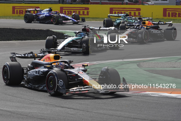 Max Verstappen of the Netherlands drives the Oracle Red Bull Racing RB20 Honda RBPT during the race of the Formula 1 Pirelli Gran Premio d'I...