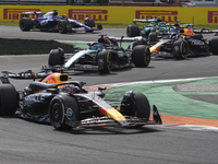 Max Verstappen of the Netherlands drives the Oracle Red Bull Racing RB20 Honda RBPT during the race of the Formula 1 Pirelli Gran Premio d'I...