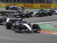 George Russell of the UK drives the (63) Mercedes-AMG Petronas F1 Team F1 W15 E Performance Mercedes during the race of the Formula 1 Pirell...