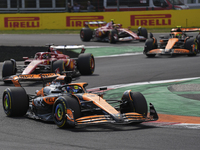 Oscar Piastri of Australia drives the (81) McLaren F1 Team MCL38 Mercedes during the race of the Formula 1 Pirelli Gran Premio d'Italia 2024...