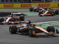 Oscar Piastri of Australia drives the (81) McLaren F1 Team MCL38 Mercedes during the race of the Formula 1 Pirelli Gran Premio d'Italia 2024...