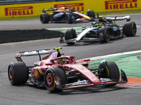 Carlos Sainz Jr. of Spain drives the (55) Scuderia Ferrari SF-24 Ferrari during the race of the Formula 1 Pirelli Gran Premio d'Italia 2024...