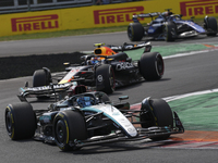 George Russell of the UK drives the (63) Mercedes-AMG Petronas F1 Team F1 W15 E Performance Mercedes during the race of the Formula 1 Pirell...