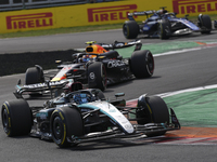 George Russell of the UK drives the (63) Mercedes-AMG Petronas F1 Team F1 W15 E Performance Mercedes during the race of the Formula 1 Pirell...