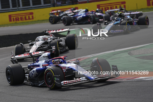 Daniel Ricciardo of Australia drives the (3) Visa Cash app RB VCARB01 Honda RBPT during the race of the Formula 1 Pirelli Gran Premio d'Ital...