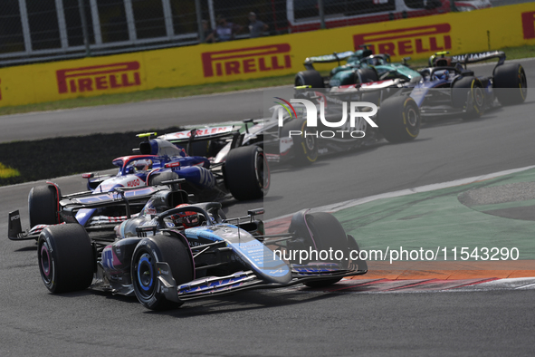 Esteban Ocon of France drives the (31) BWT Alpine F1 Team A524 Renault during the race of the Formula 1 Pirelli Gran Premio d'Italia 2024 in...