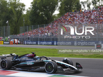 George Russell of the UK drives the (63) Mercedes-AMG Petronas F1 Team F1 W15 E Performance Mercedes during the race of the Formula 1 Pirell...