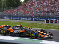 Oscar Piastri of Australia drives the (81) McLaren F1 Team MCL38 Mercedes during the race of the Formula 1 Pirelli Gran Premio d'Italia 2024...