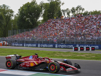 Charles Leclerc of Monaco drives the (16) Scuderia Ferrari SF-24 Ferrari during the race of the Formula 1 Pirelli Gran Premio d'Italia 2024...