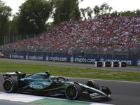 Fernando Alonso of Spain drives the (14) Aston Martin Aramco Cognizant F1 Team AMR24 Mercedes during the race of the Formula 1 Pirelli Gran...