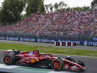 Carlos Sainz Jr. of Spain drives the (55) Scuderia Ferrari SF-24 Ferrari during the race of the Formula 1 Pirelli Gran Premio d'Italia 2024...